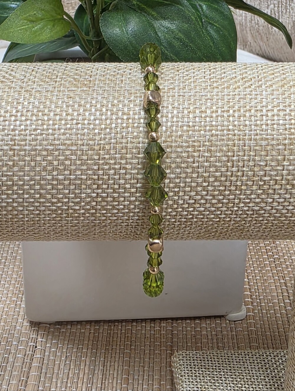 Khaki (Olive/Army Green) Swarovski Crystal Beaded Roll-on Bracelet